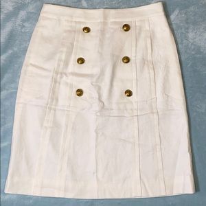 J.CREW Pleat Front Linen Blend Sailor Skirt, Ivory